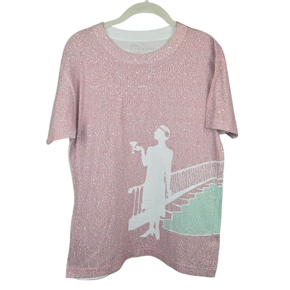 Litographs The Great Gatsby Graphic Tee Literary Book Shirt Pink Size Small